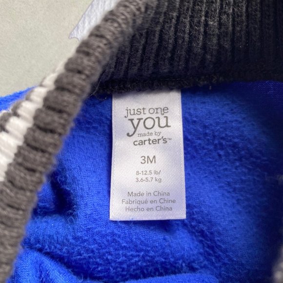 <3/$20> Carter's Just One You Letterman Jacket 3M - Picture 5 of 7